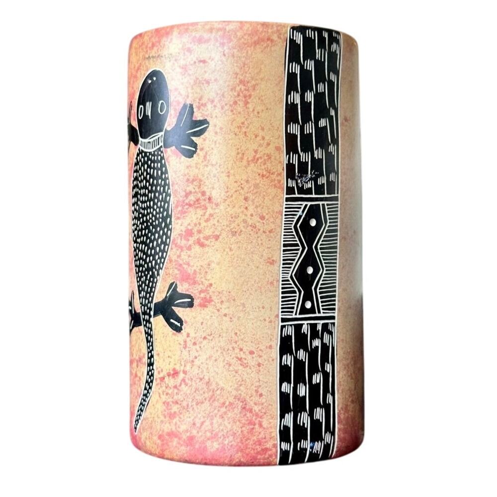 Kenya African Art Handmade Shot Glass Cup Holder Lizard Unique Folk Art Vintage